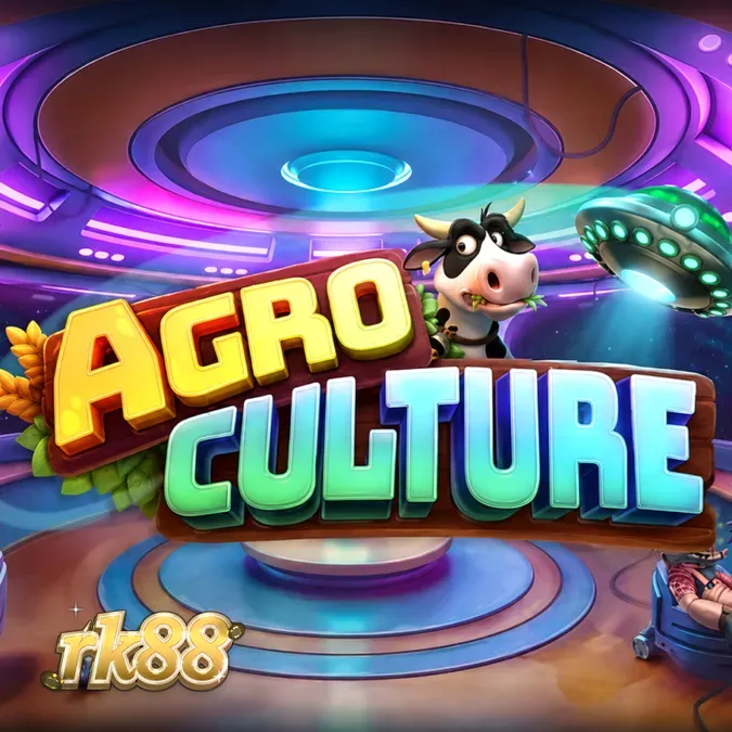 Tampilan visual slot AgroCulture dengan tema pertanian dan invasi alien